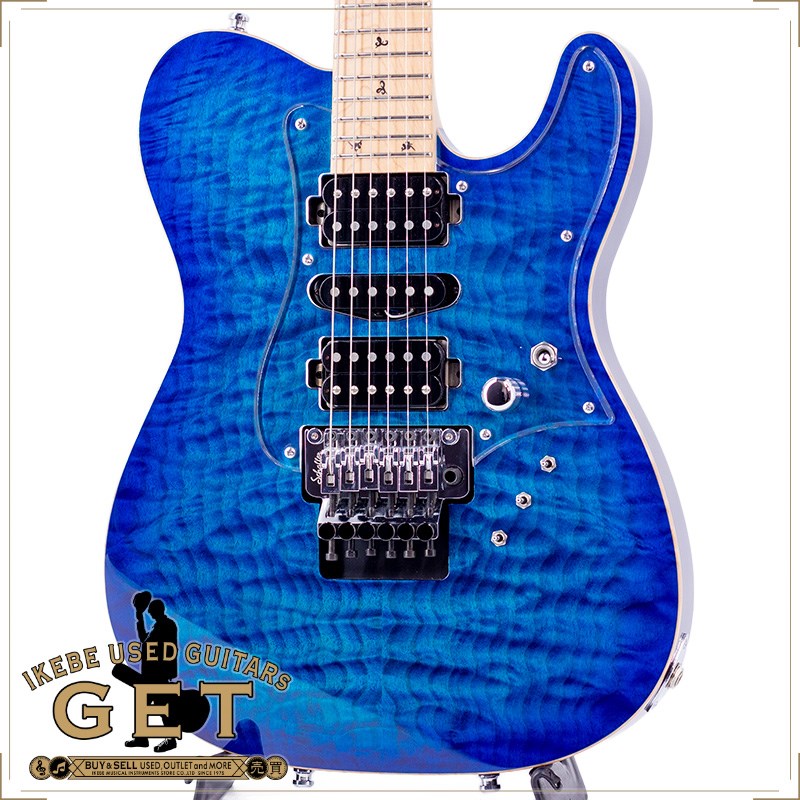 G-Life Guitars Cross Edge Quilt Top / Royal Blue Turquoise (GLOSS)の画像